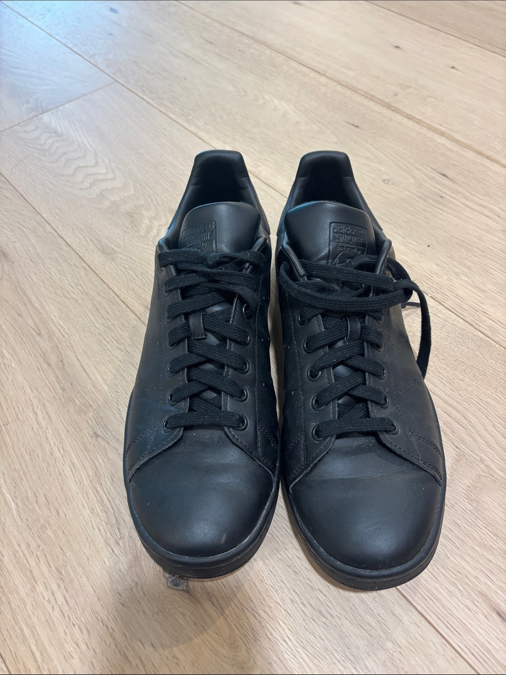 NEW Adidas Black Low-Top Leather Sneakers